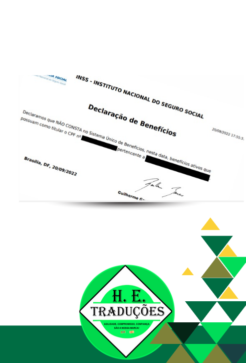 Certificado Negativo de Beneficios 10 Declaração de Benefícios emitida pelo INSS