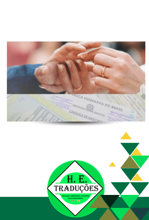 Documentos para Casamiento en España 4 Certidão de nascimento e casamento com alianças douradas