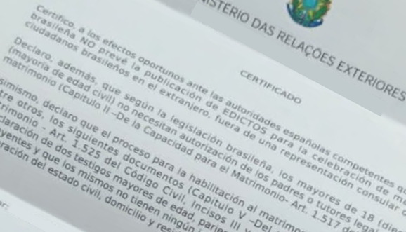 Certificação emitida pelo Ministério das Relações Exteriores