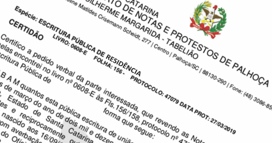 Certificado de 2 Años de Residencia en Brasil 4 Escritura Pública de Residência