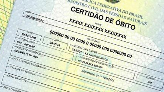 Certidão de Óbito - Documento Oficial