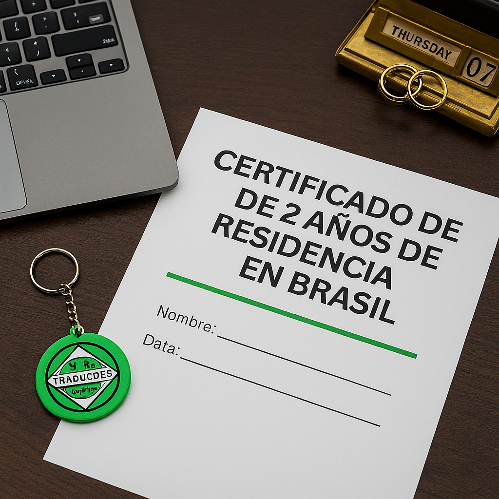 Certificado de 2 Años de Residencia en Brasil 3 Certificado de 2 Años de Residencia en Brasil con Apostilla y Traducción Jurada