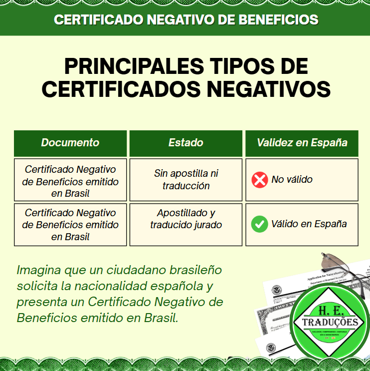 Validez del Certificado Negativo de Beneficios en España